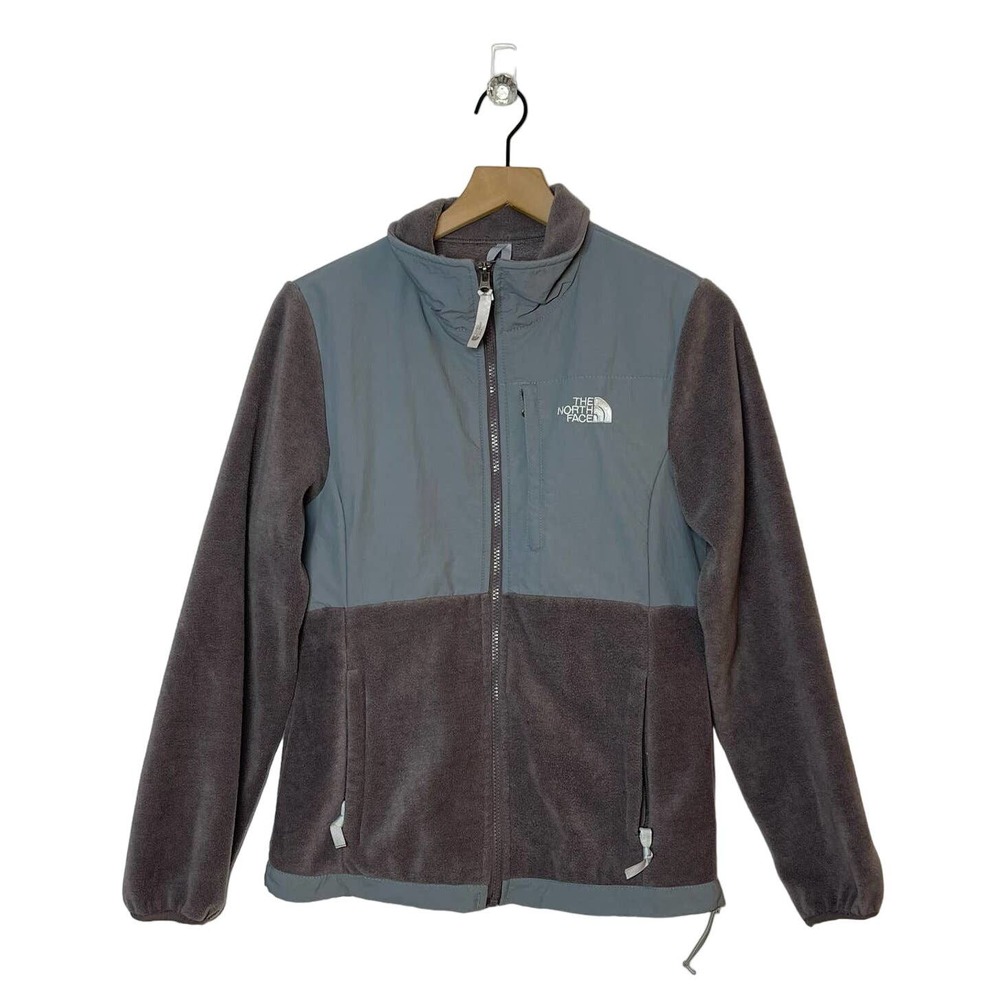 The North Face Denali Jacket Women's Size M Gray Blue Fleece Polartec Full Zip